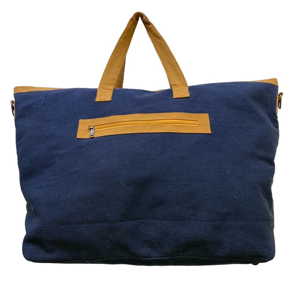 *Soft Surroundings Blue & Tan Embroidered Weekend Bag X-Large - Picture 6 of 6